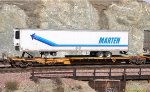 TTRX 552225-A with Marten 53 ft refrigerated trailer. Blue Cut-Cajon Pass CA. 1/28/2010